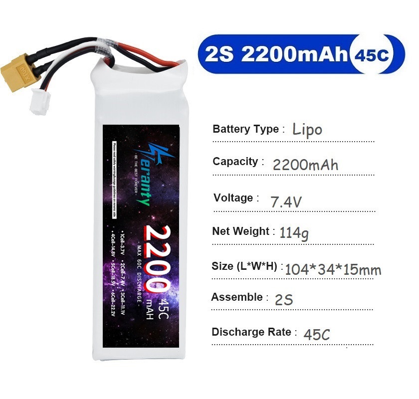 2PCS 7.4V Lipo 2S Battery 1500 - Drone Racing Battery incelemesi ve fiyatı