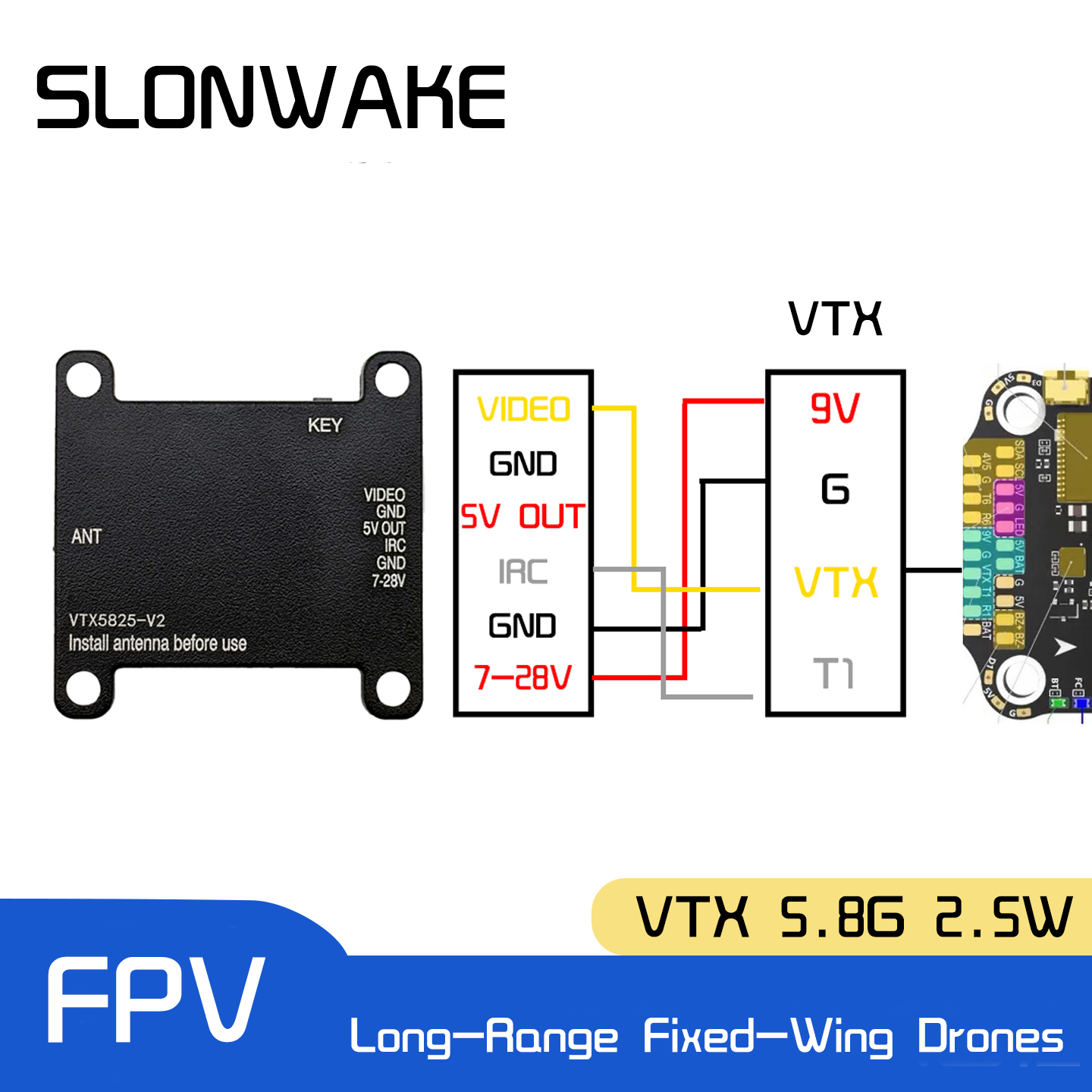 SLONWAKE 5.8G 48CH FPV Transmi - Drone Racing Transmitter incelemesi ve fiyatı