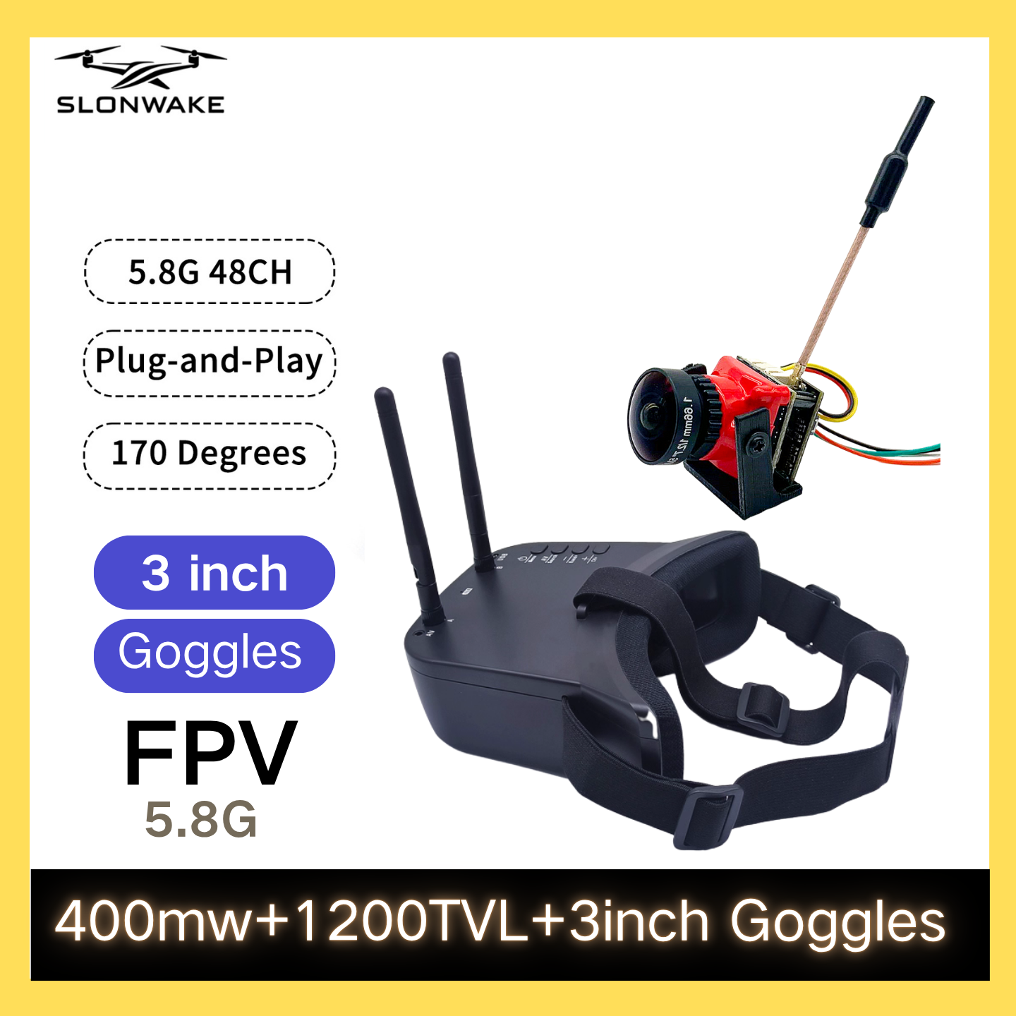 SLONWAKE 5.8G 48CH FPV 400mw V - Drone Racing Transmitter incelemesi ve fiyatı