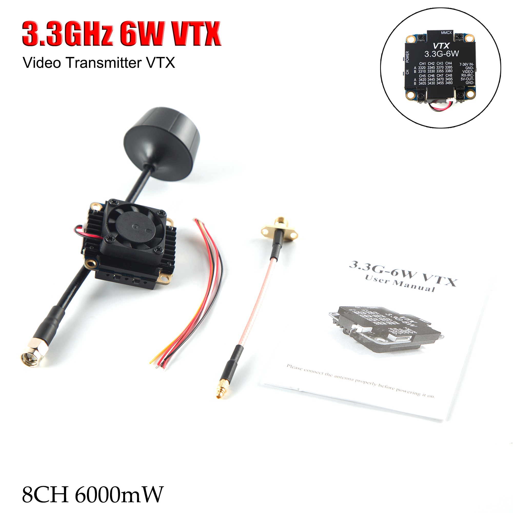 FPV Video Transmitter 3.3G 6W  - Drone Racing Transmitter incelemesi ve fiyatı