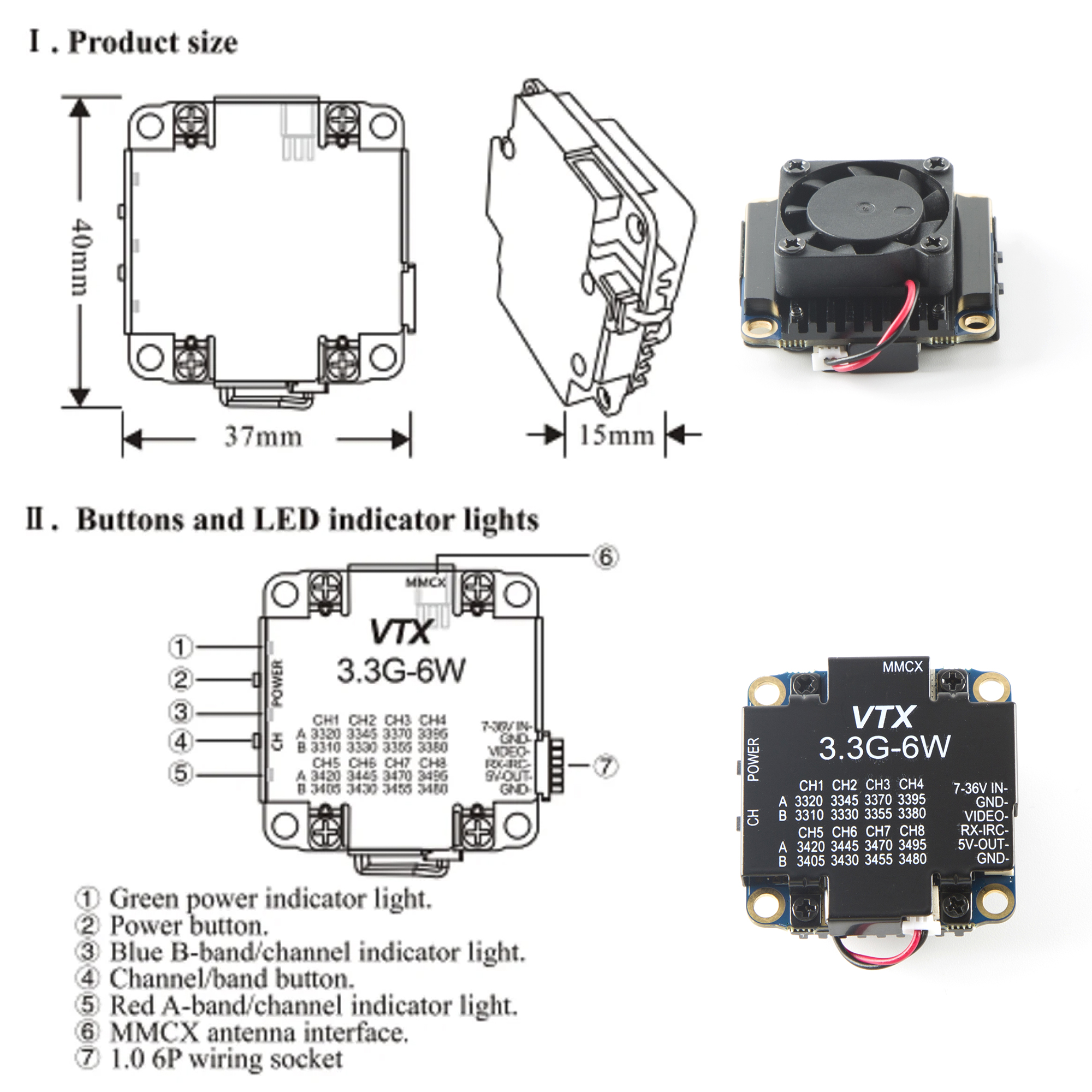 FPV Video Transmitter 3.3G 6W  - Drone Racing Transmitter incelemesi ve fiyatı